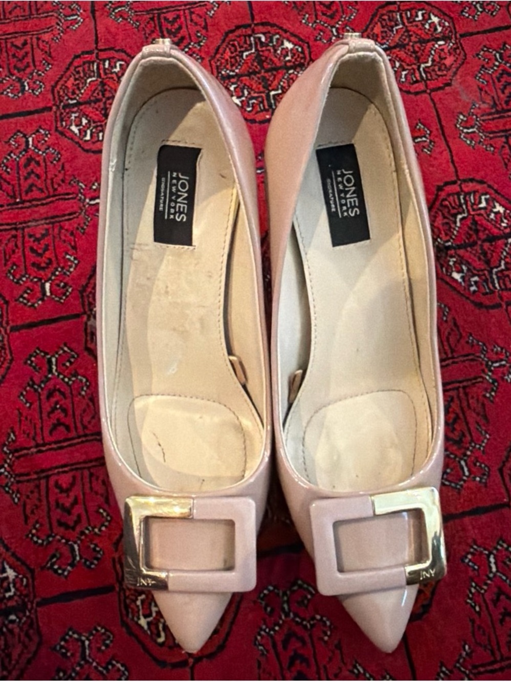 Jones New York Women's Blush Patent Pointed Toe Heels
